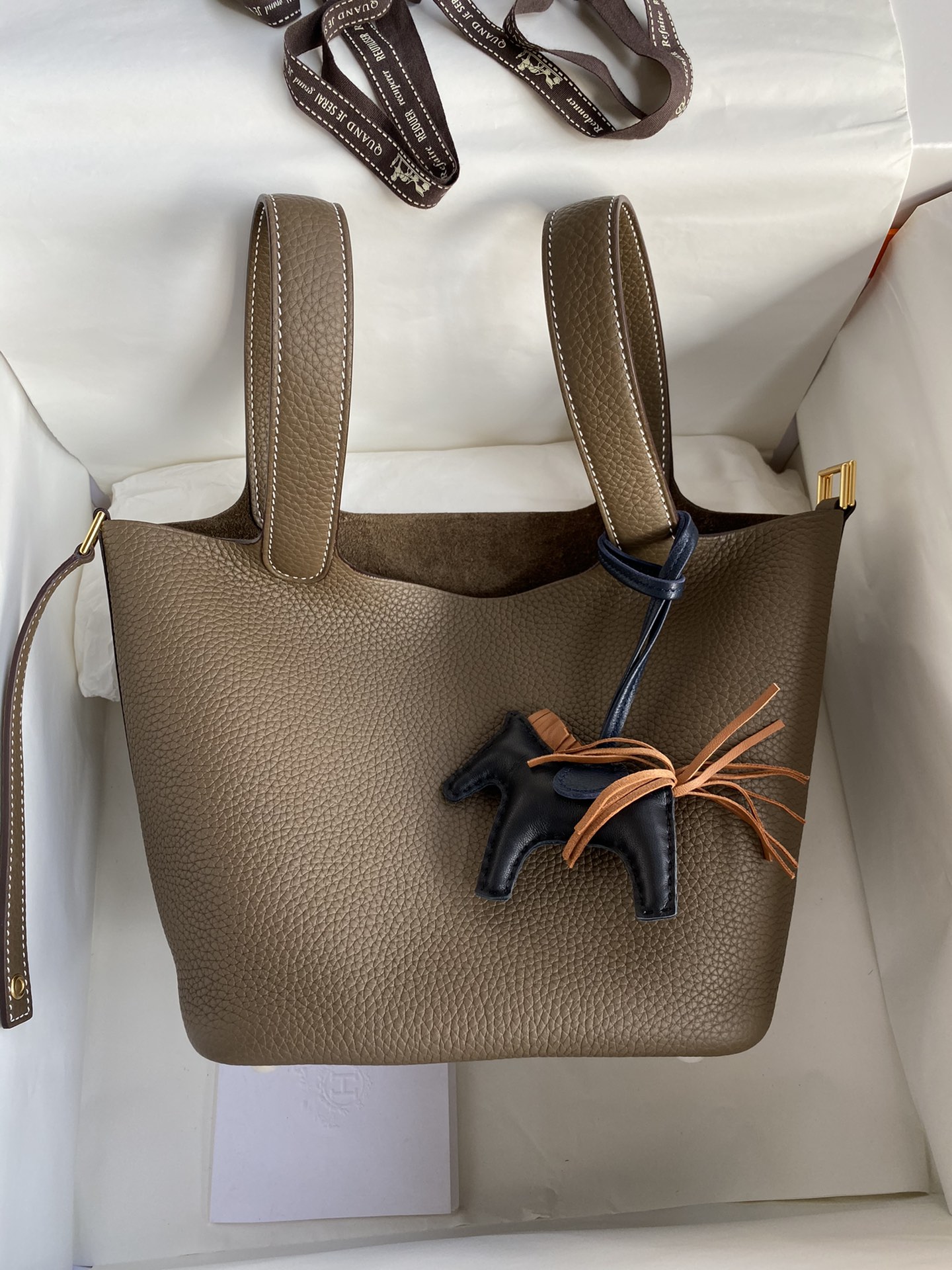 에르메스 피코탄 락18 에토프 금장 소가죽